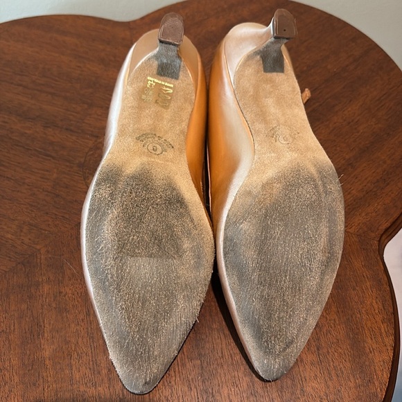 Ballroom dance shoes  satin  light Peach/rose gold  rhinestone buckle
Leather so - Picture 11 of 16